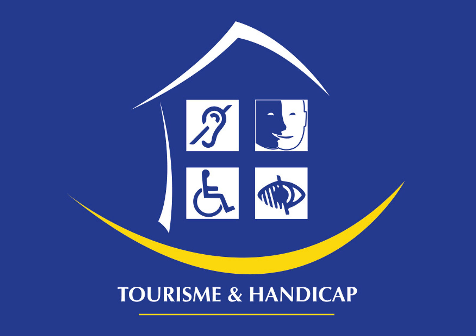 Logo Tourisme et Handicap (pour les 4 familles de hadicap)